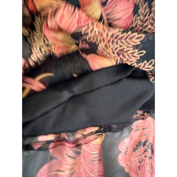 Y2K Jonathan Martin Studio Floral Silk Midi Skirt M Asymmetrical Whimsigoth - Picture 3 of 9